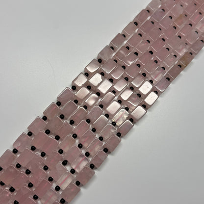 Rose Quartz Rectangular Shaped Gemstone Beads