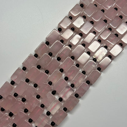 Rose Quartz Rectangular Shaped Gemstone Beads