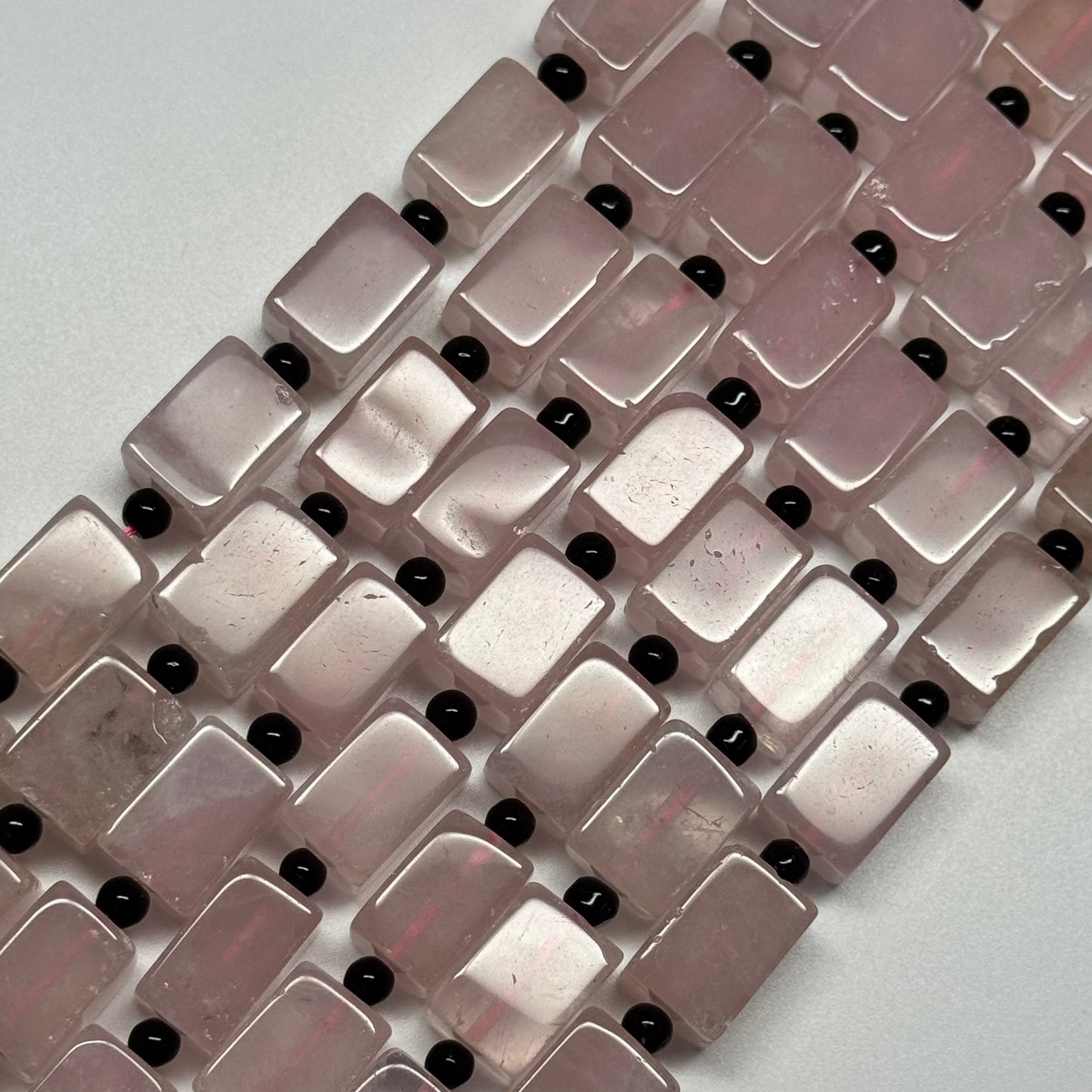 Rose Quartz Rectangular Shaped Gemstone Beads