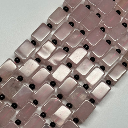 Rose Quartz Rectangular Shaped Gemstone Beads