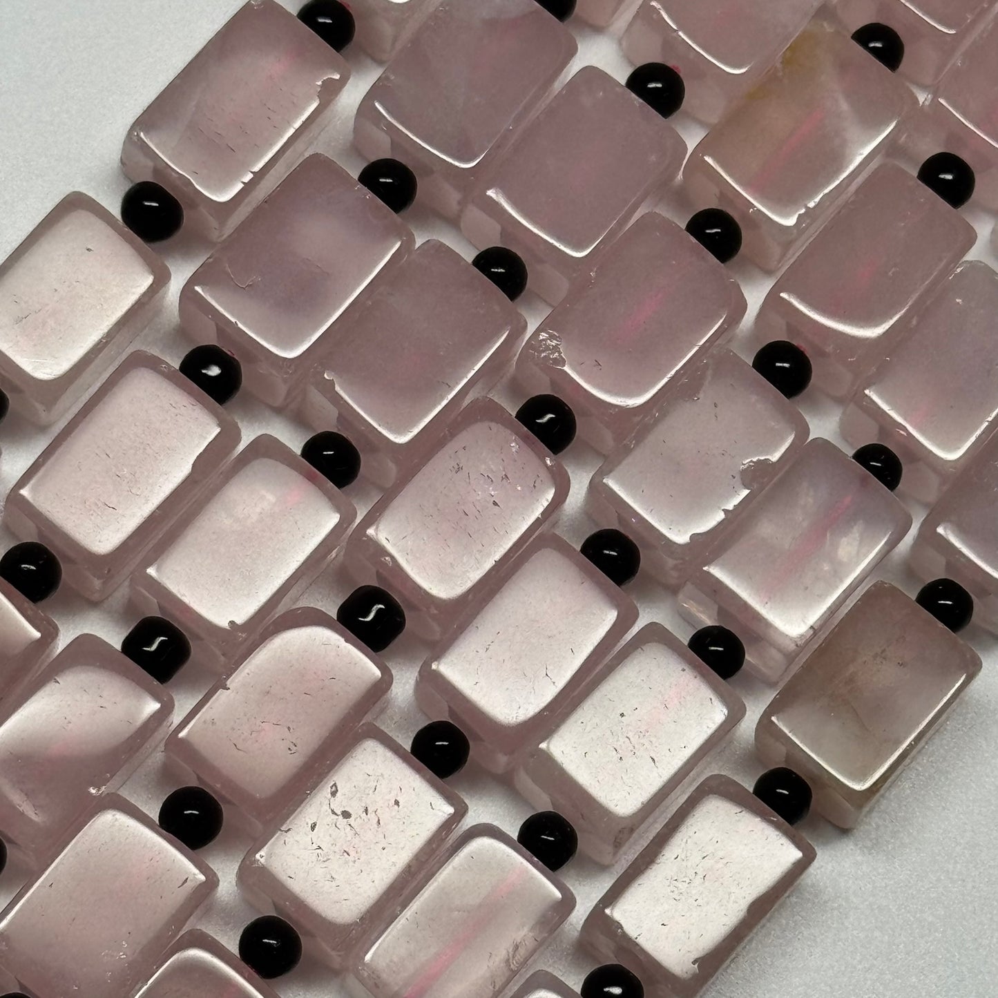Rose Quartz Rectangular Shaped Gemstone Beads