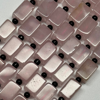 Rose Quartz Rectangular Shaped Gemstone Beads