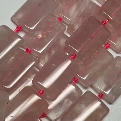 Rose Quartz Rectangular Shaped Gemstone Beads - (AA Quality)