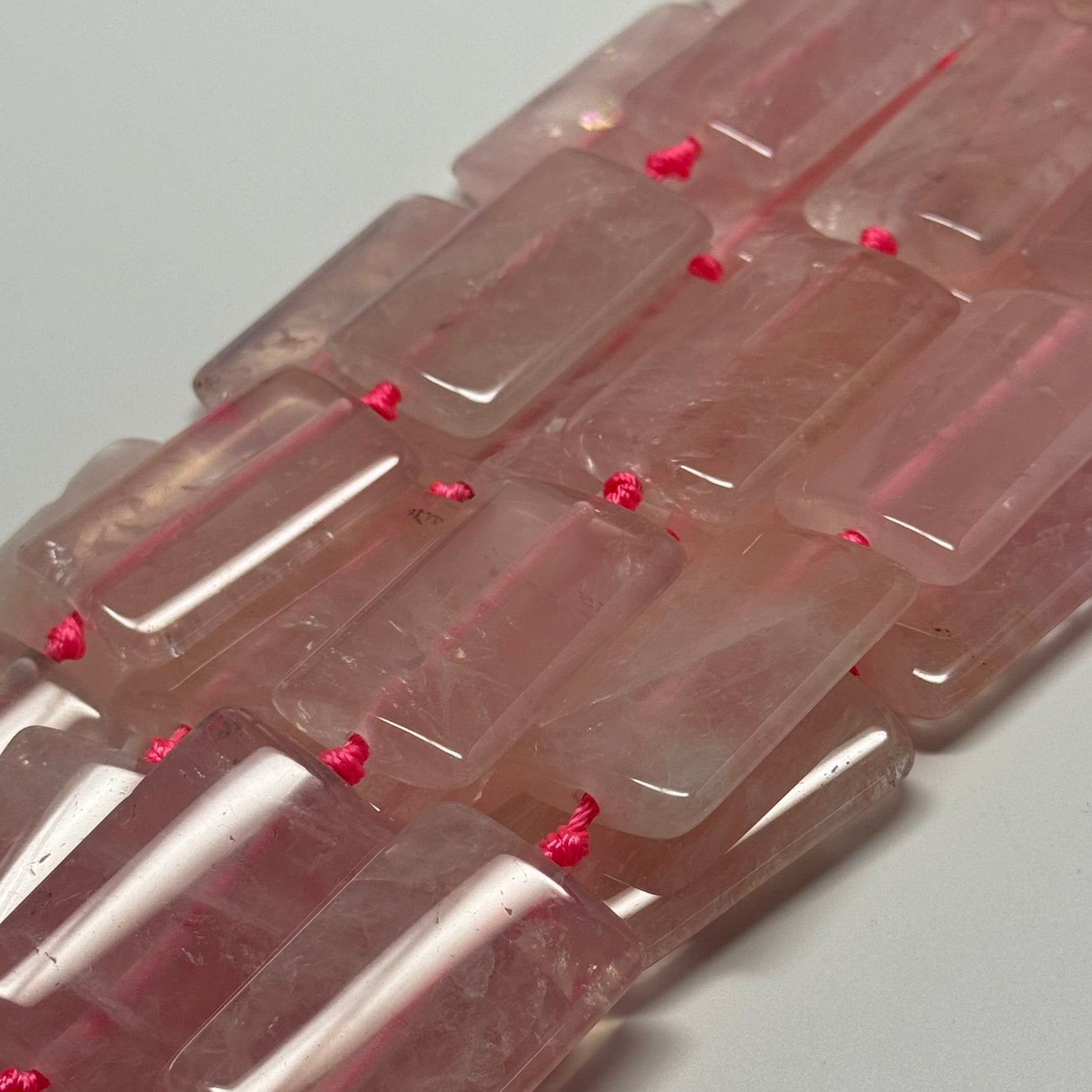 Rose Quartz Rectangular Shaped Gemstone Beads - (AA Quality)