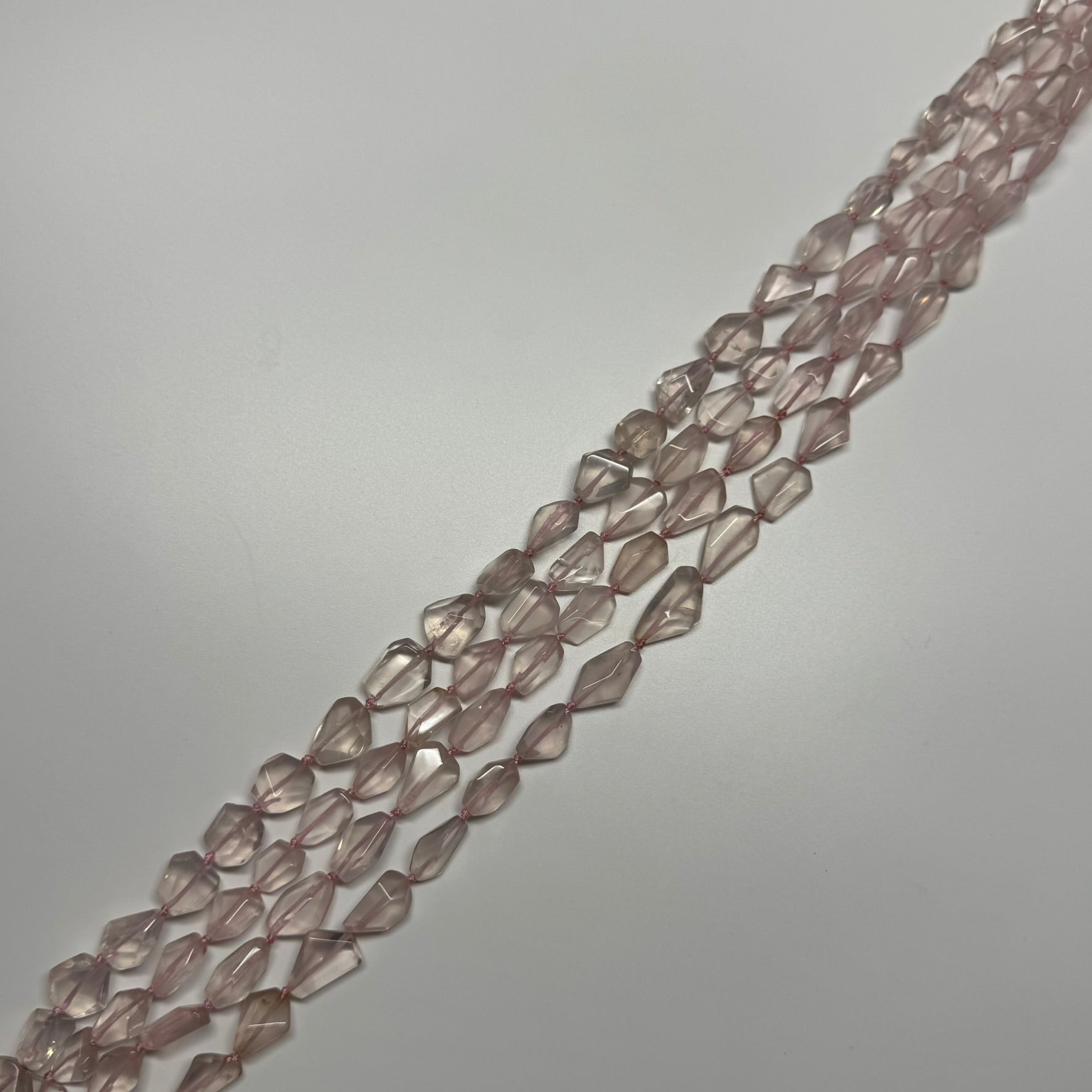 Rose Quartz Faceted Freeform Gemstone Beads - (AAAA Quality)