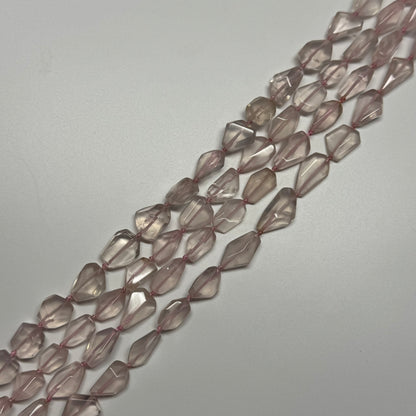 Rose Quartz Faceted Freeform Gemstone Beads - (AAAA Quality)