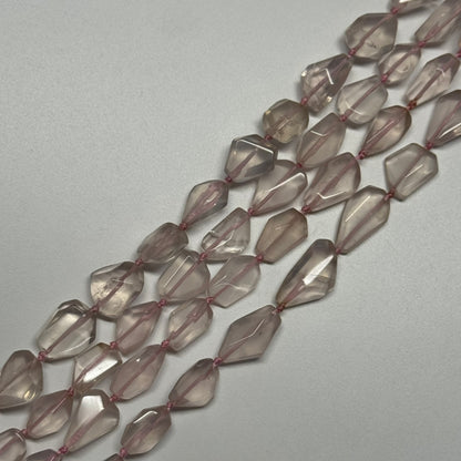 Rose Quartz Faceted Freeform Gemstone Beads - (AAAA Quality)