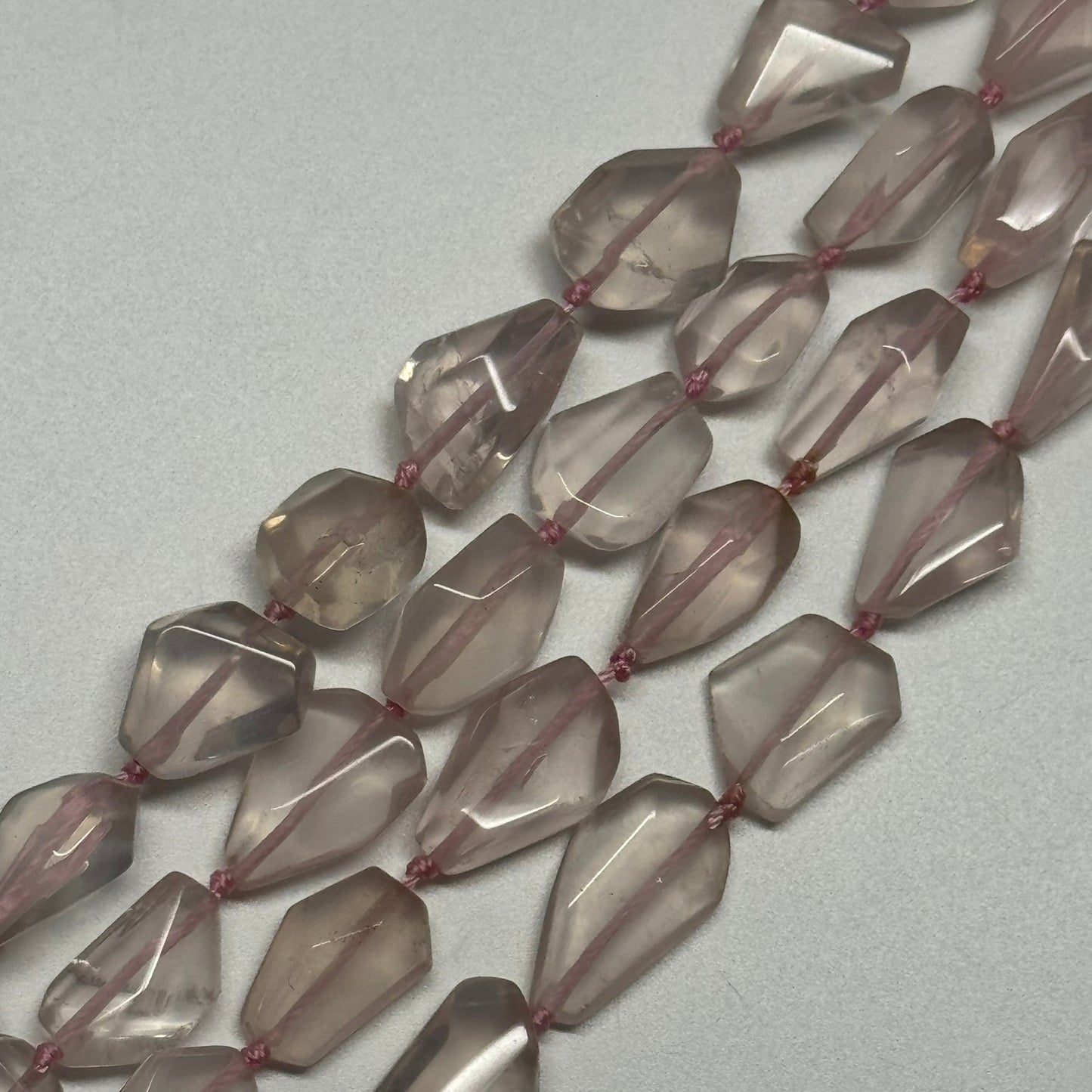Rose Quartz Faceted Freeform Gemstone Beads - (AAAA Quality)