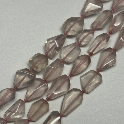 Rose Quartz Faceted Freeform Gemstone Beads - (AAAA Quality)