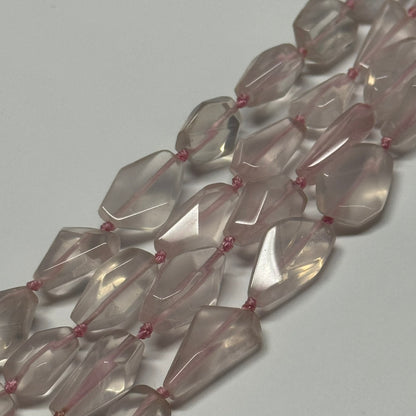 Rose Quartz Faceted Freeform Gemstone Beads - (AAAA Quality)