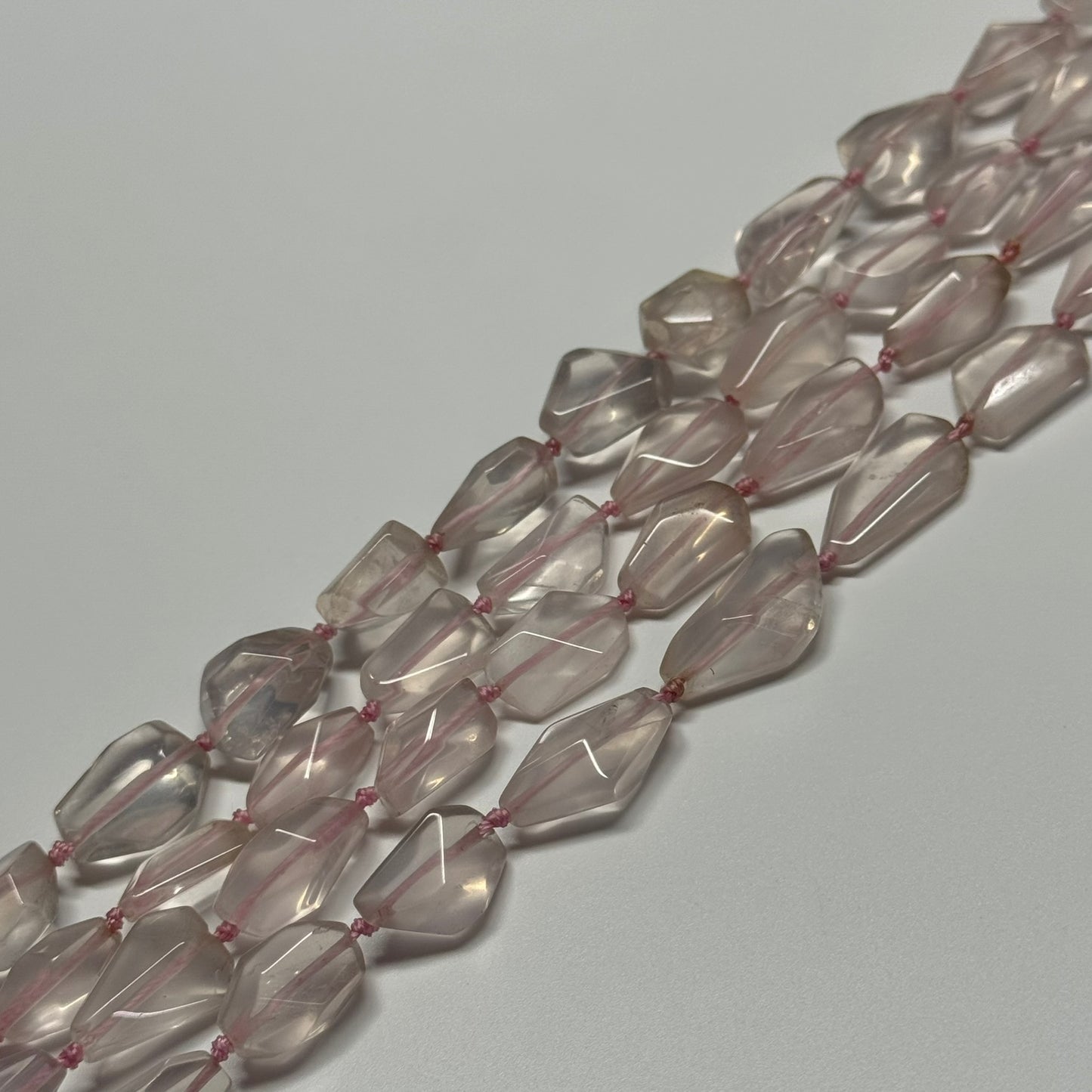 Rose Quartz Faceted Freeform Gemstone Beads - (AAAA Quality)