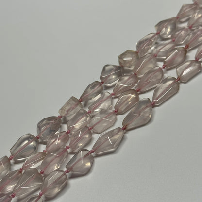 Rose Quartz Faceted Freeform Gemstone Beads - (AAAA Quality)