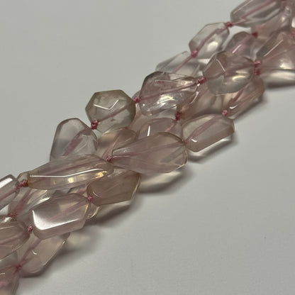 Rose Quartz Faceted Freeform Gemstone Beads - (AAAA Quality)