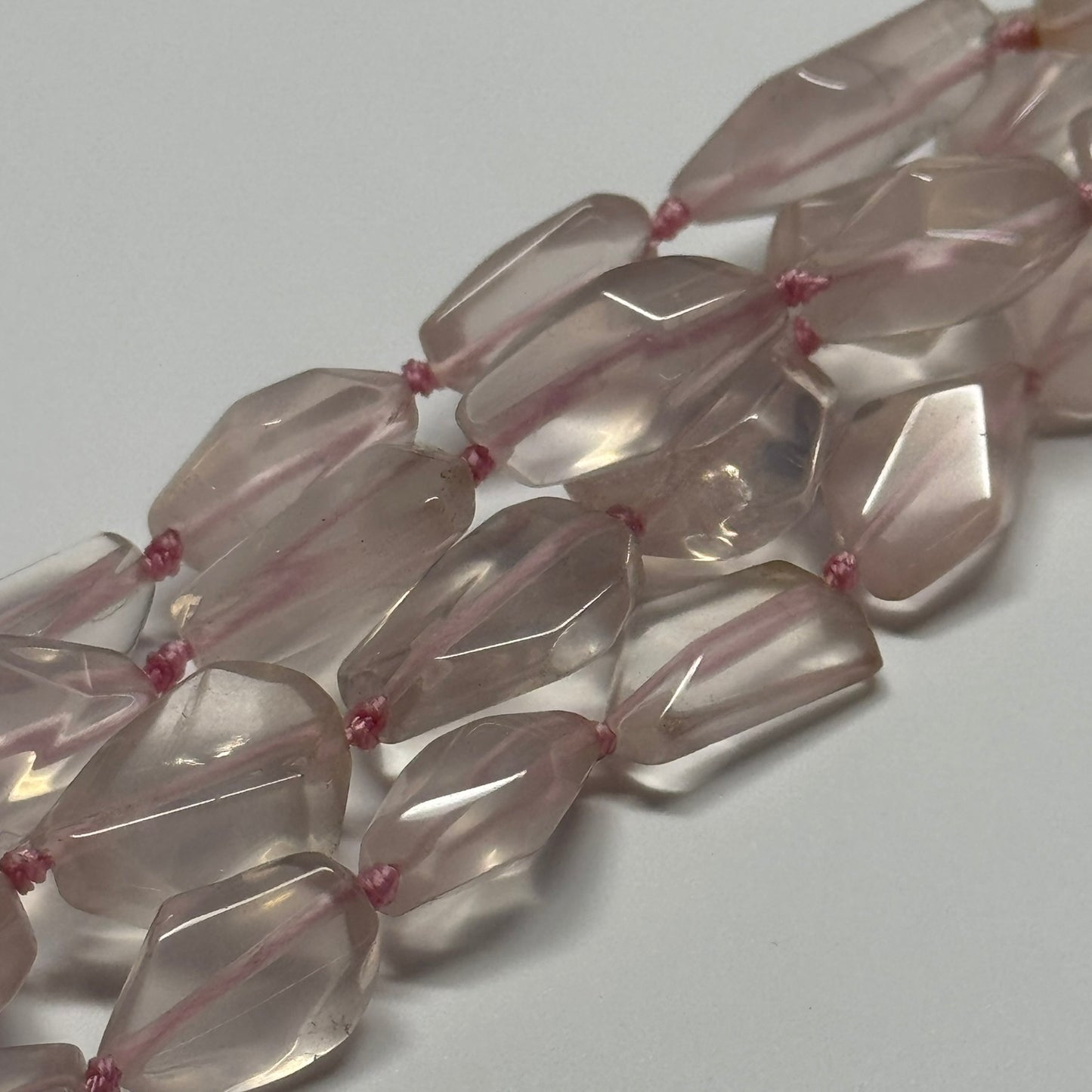 Rose Quartz Faceted Freeform Gemstone Beads - (AAAA Quality)