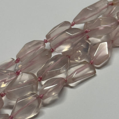 Rose Quartz Faceted Freeform Gemstone Beads - (AAAA Quality)