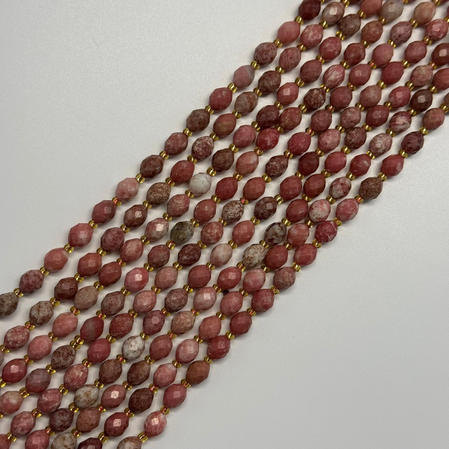Thulite Faceted Barrel Shaped Gemstone Beads - (AA Quality)