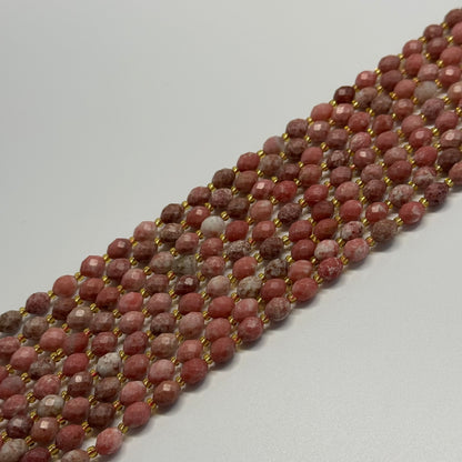 Thulite Faceted Barrel Shaped Gemstone Beads - (AA Quality)