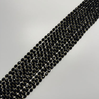 Onyx Faceted Barrel Shaped Gemstone Beads - (AA Quality)