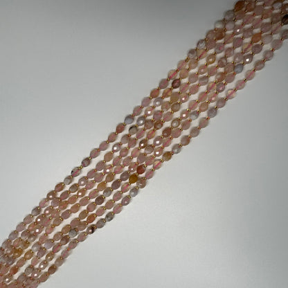 Sakura Agate Faceted Barrel Shaped Gemstone Beads - (AA Quality)