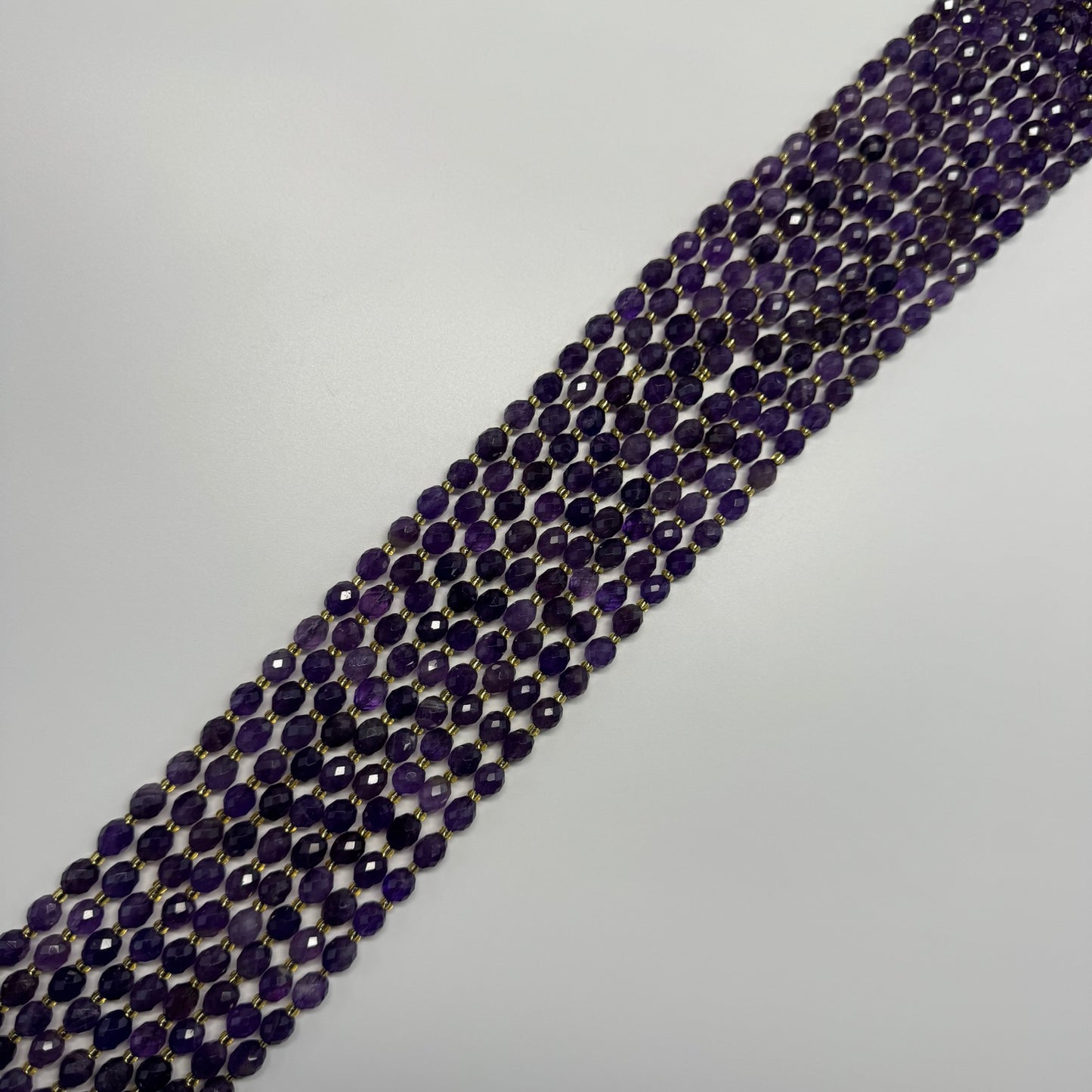 Amethyst Faceted Barrel Beads
