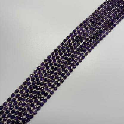Amethyst Faceted Barrel Beads