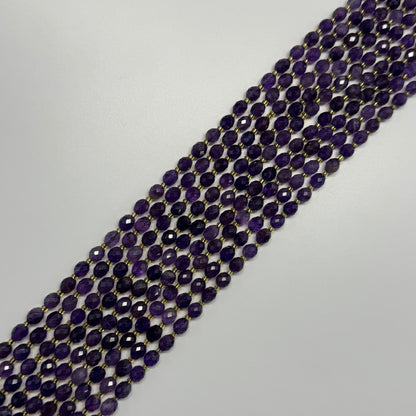 Amethyst Faceted Barrel Beads