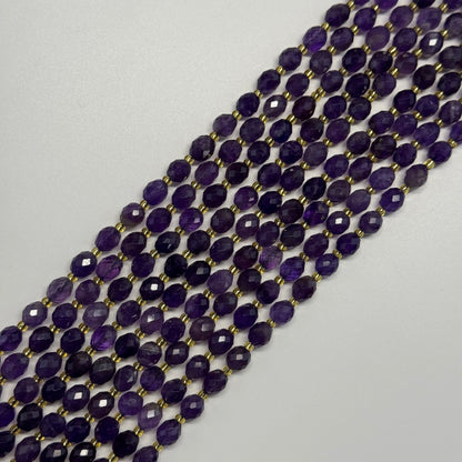 Amethyst Faceted Barrel Beads