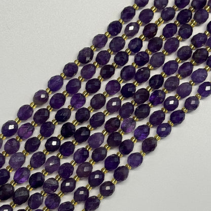 Amethyst Faceted Barrel Beads