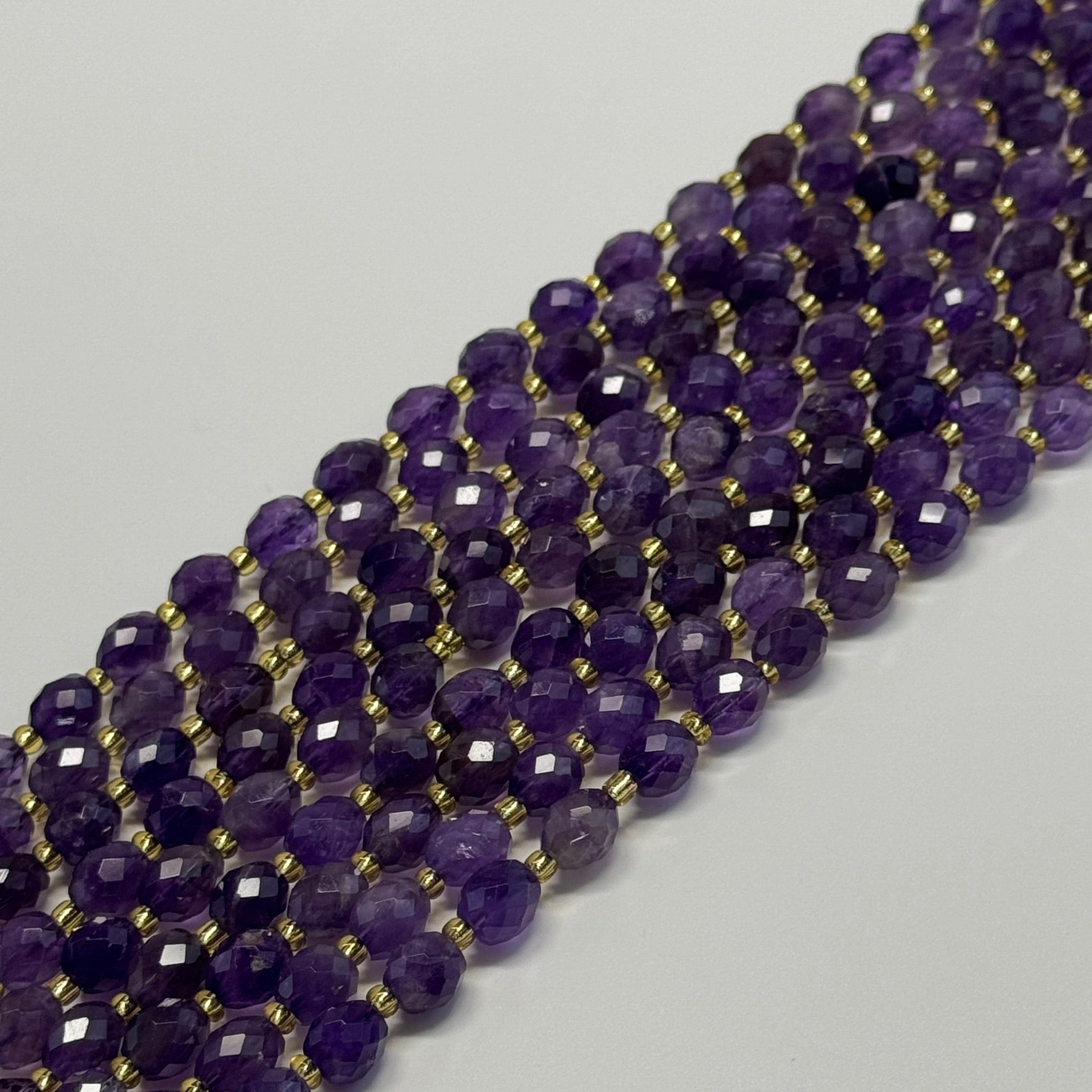 Amethyst Faceted Barrel Beads