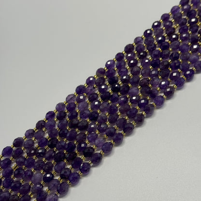 Amethyst Faceted Barrel Beads