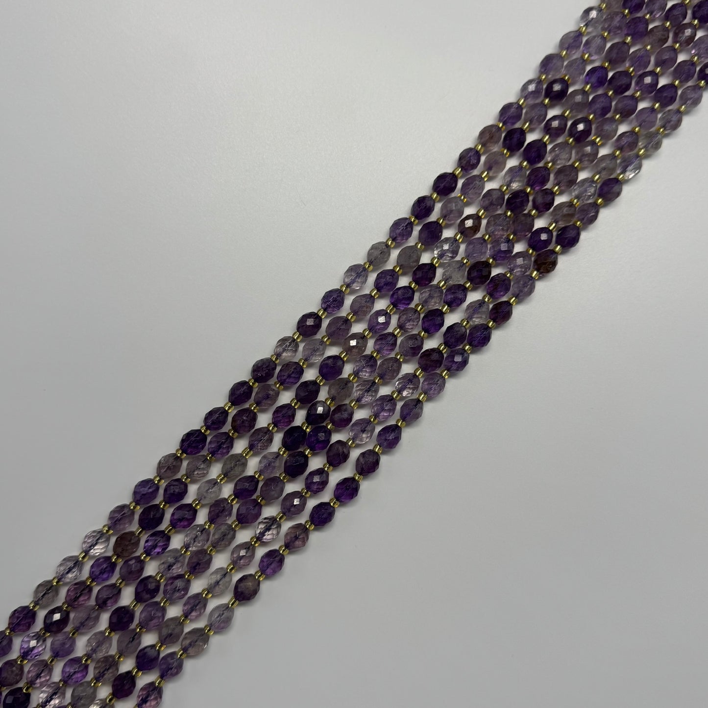 Amethyst Faceted Barrel Beads