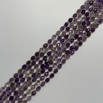 Amethyst Faceted Barrel Beads