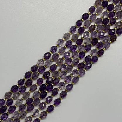 Amethyst Faceted Barrel Beads