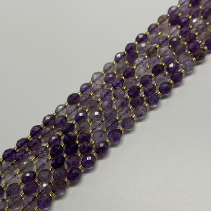 Amethyst Faceted Barrel Beads