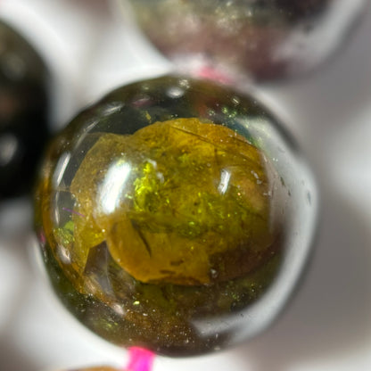 Multi-Coloured Tourmaline Polished Round Beads