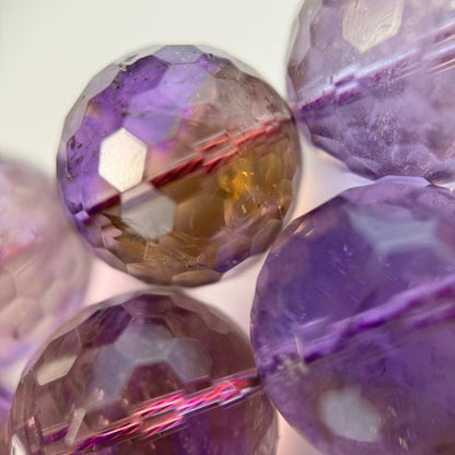 Natural Ametrine Faceted Round Gemstone Beads – Extremely Rare - (AAAAA Quality)