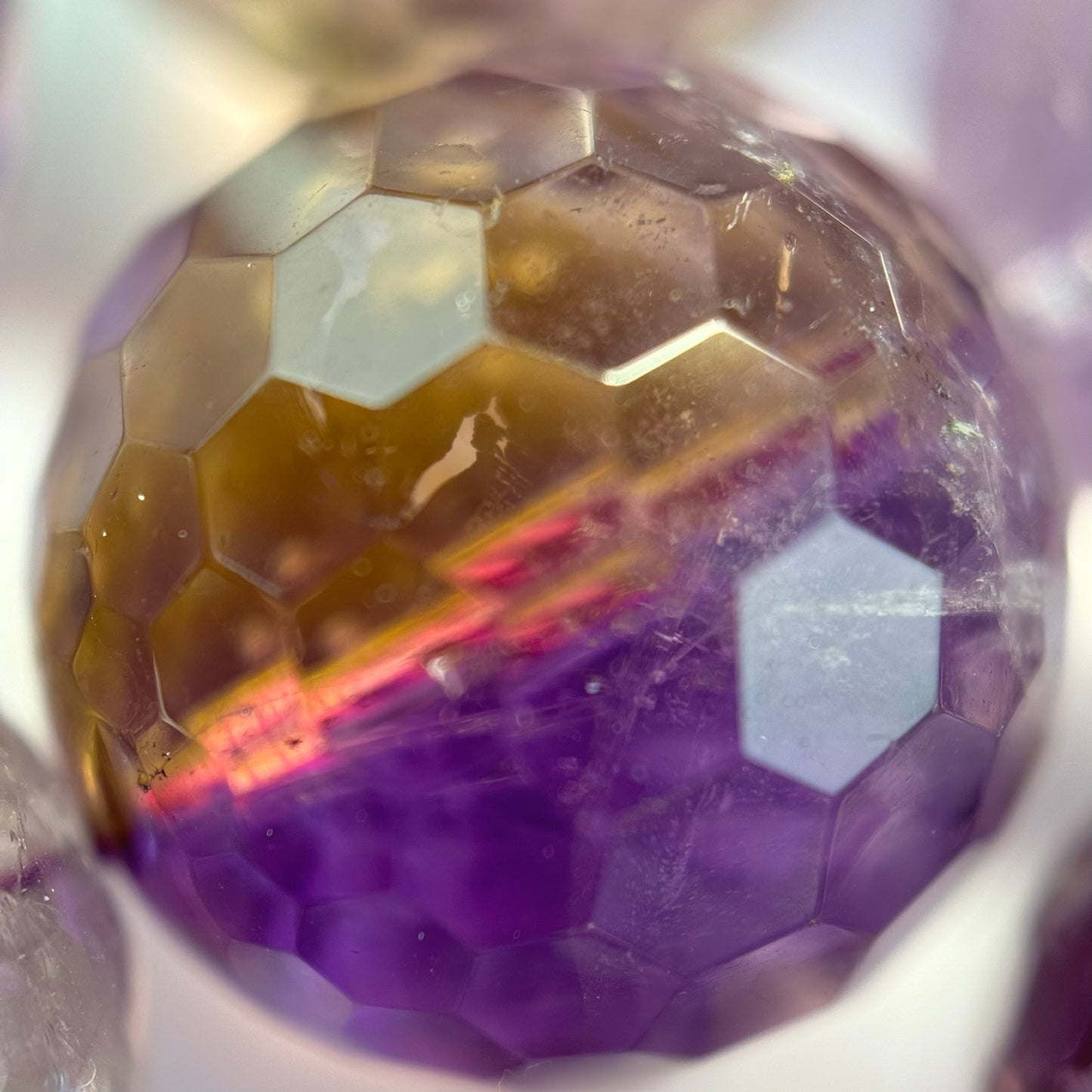 Natural Ametrine Faceted Round Gemstone Beads – Extremely Rare - (AAAAA Quality)