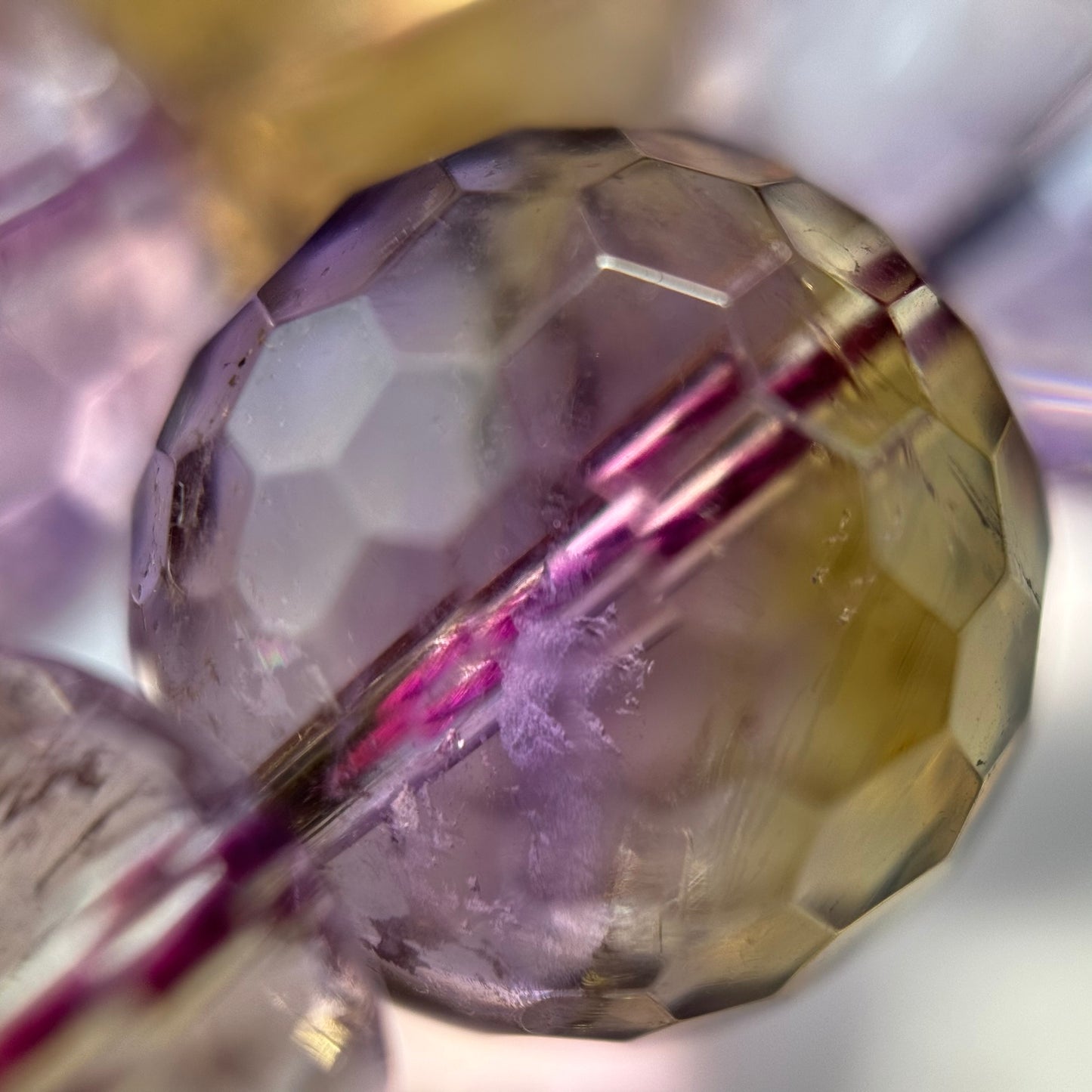 Natural Ametrine Faceted Round Gemstone Beads – Extremely Rare - (AAAAA Quality)