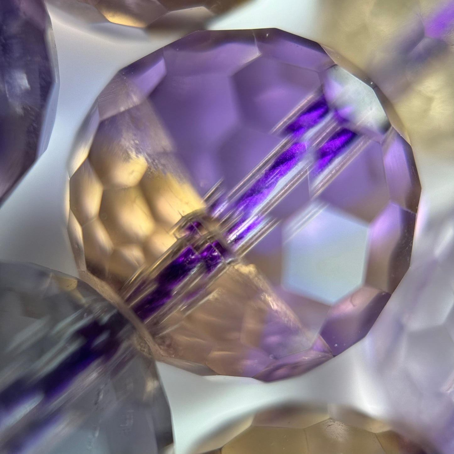 Natural Ametrine Faceted Round Gemstone Beads – Extremely Rare - (AAAAA Quality)