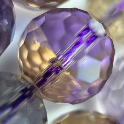 Natural Ametrine Faceted Round Gemstone Beads – Extremely Rare - (AAAAA Quality)