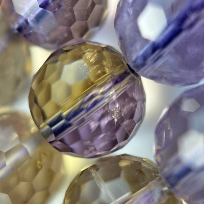 Natural Ametrine Faceted Round Gemstone Beads – Extremely Rare - (AAAAA Quality)