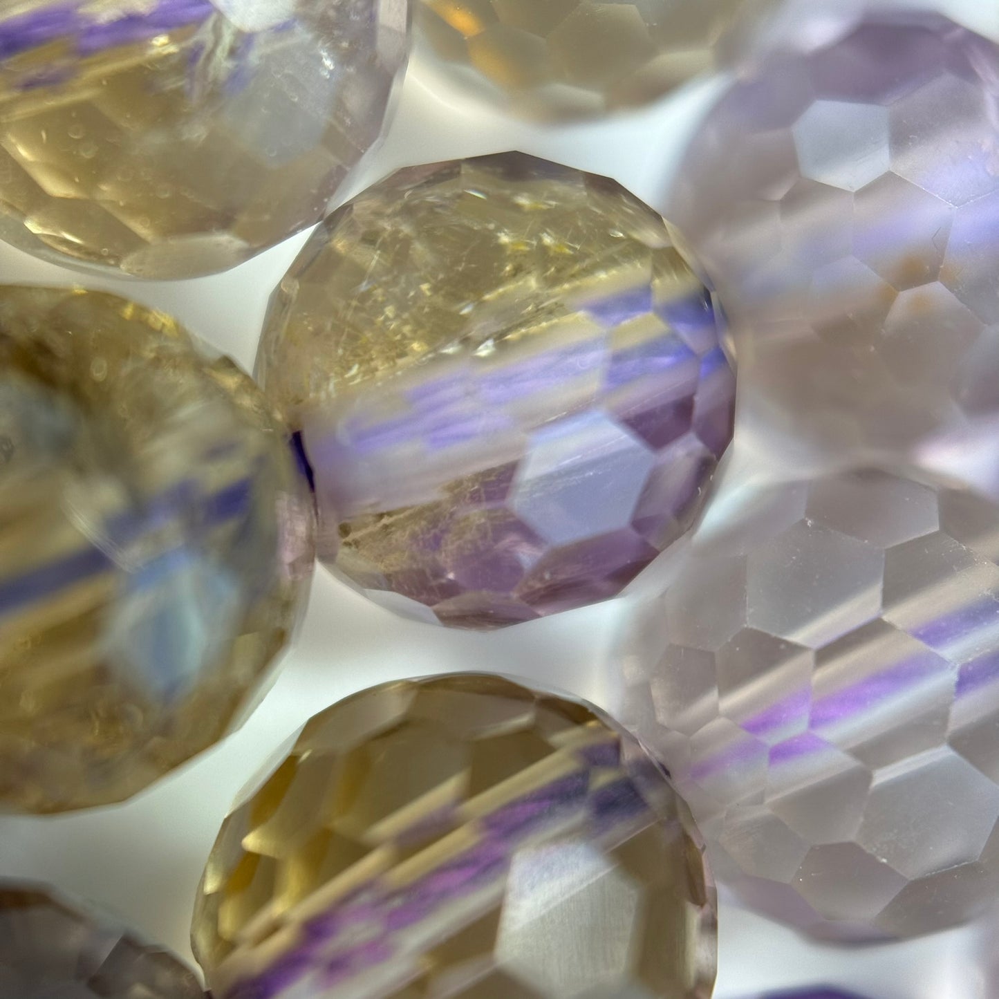 Natural Ametrine Faceted Round Gemstone Beads – Extremely Rare - (AAAAA Quality)