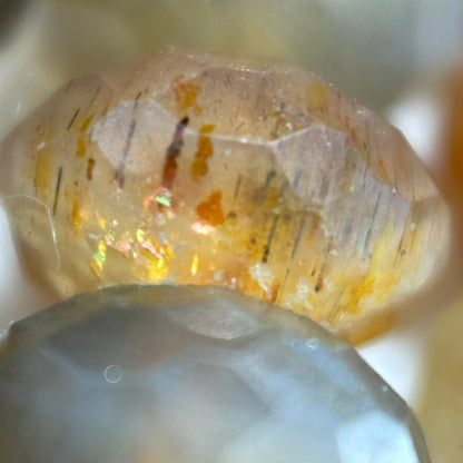 Sunstone Moonstone Faceted Rondelle Beads - (AA Quality)
