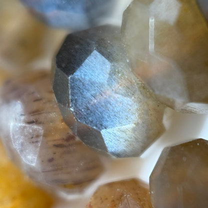 Sunstone Moonstone Faceted Rondelle Beads - (AA Quality)