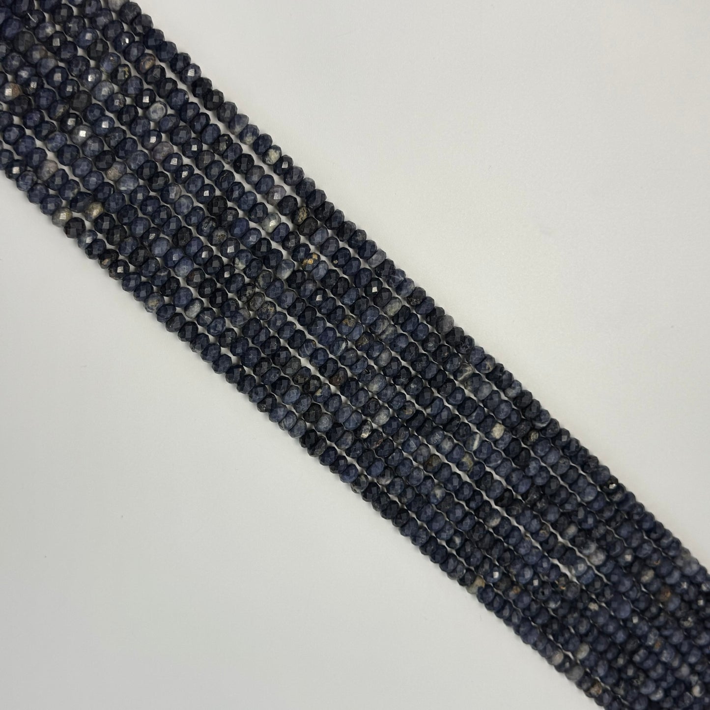 Blue Sapphire Faceted Rondelle Beads