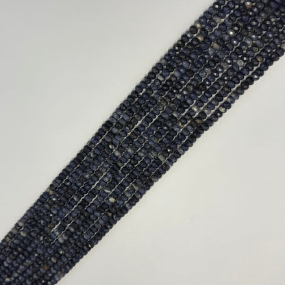 Sapphire Blue Faceted Rondelle Beads - (AAA Quality)