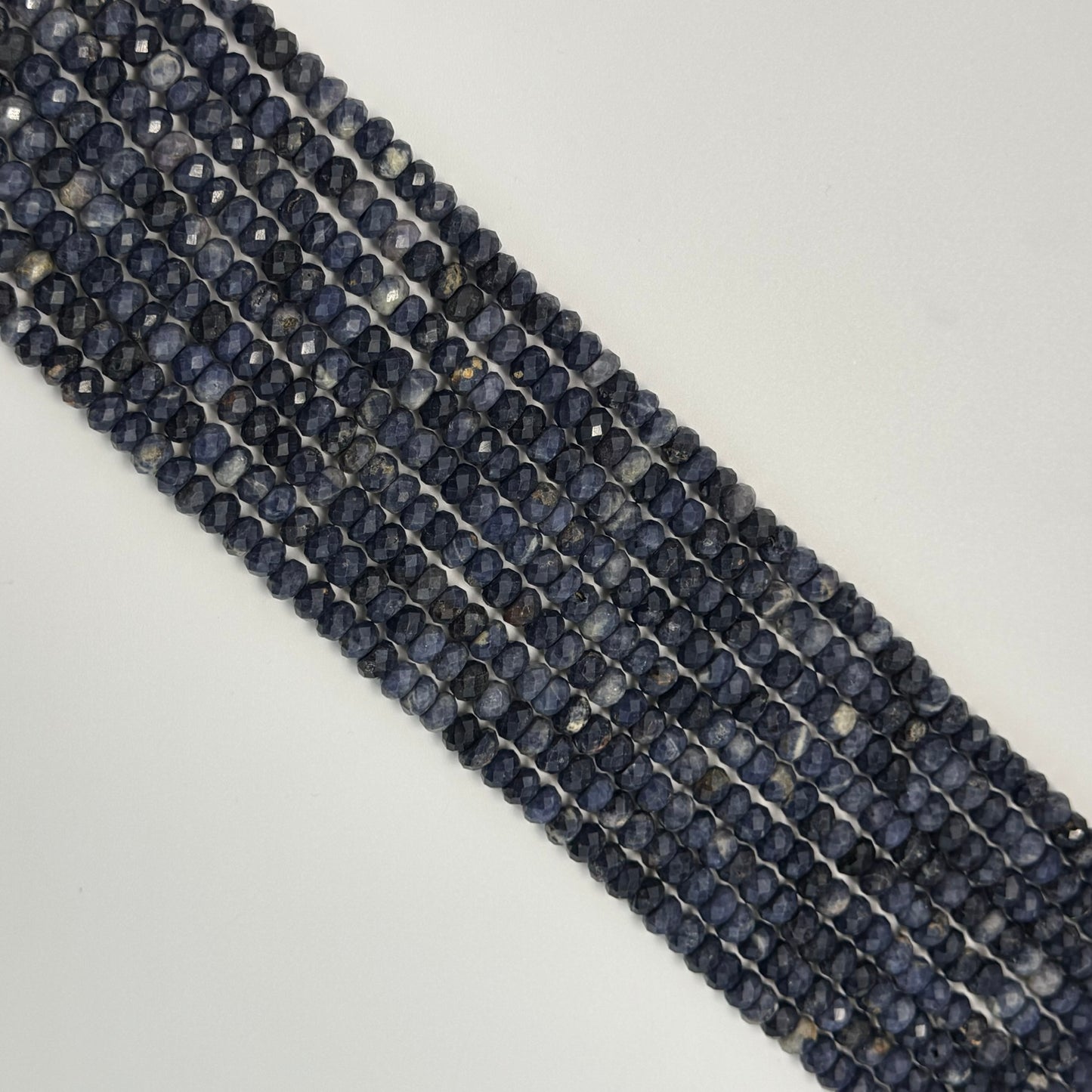 Blue Sapphire Faceted Rondelle Beads