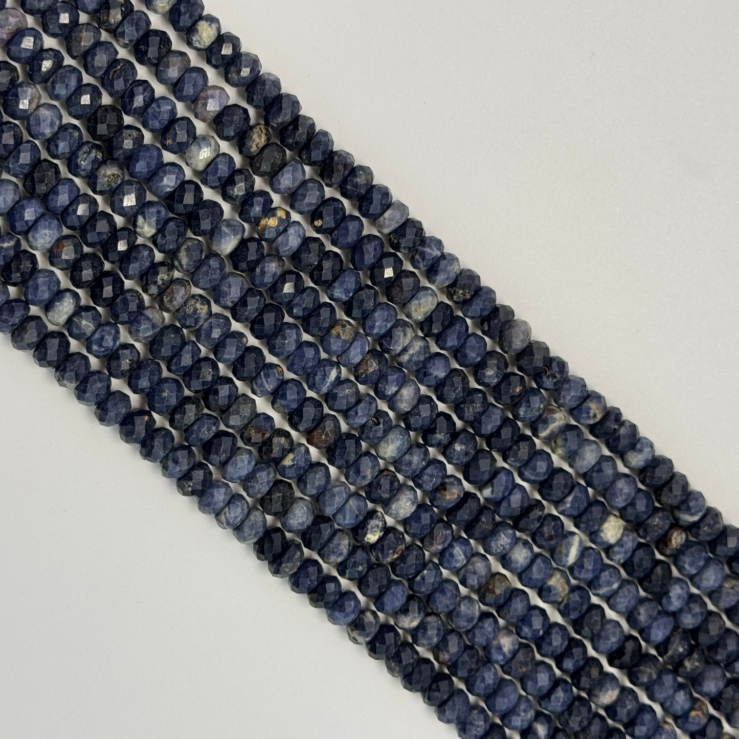 Blue Sapphire Faceted Rondelle Beads