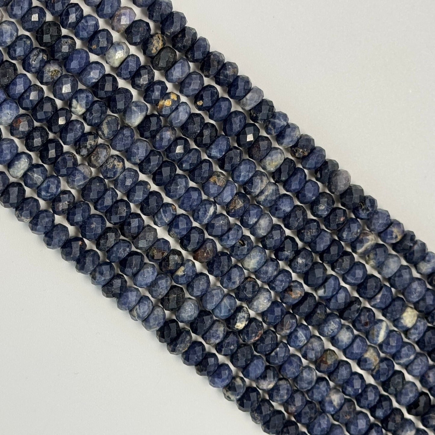 Blue Sapphire Faceted Rondelle Beads