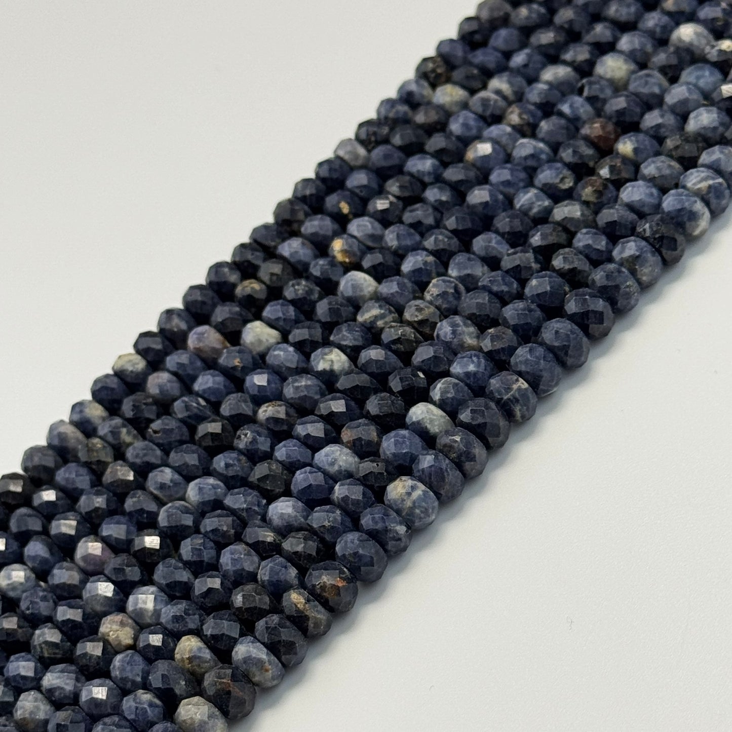 Blue Sapphire Faceted Rondelle Beads